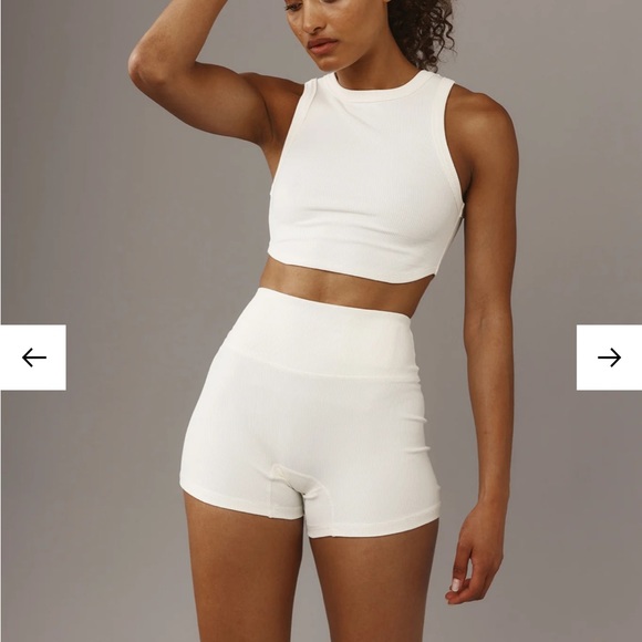 Monday Swimwear Pants - MONDAY ACTIVE IVORY SHORTS AND TOP SIZE M